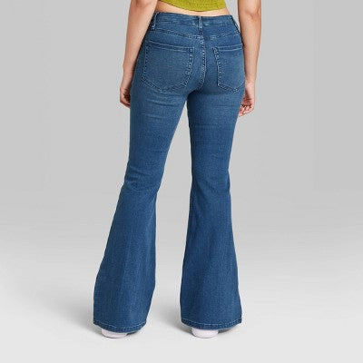  Women's High-Rise Flare Jeans - Wild Fable™ Dark Blue Wash