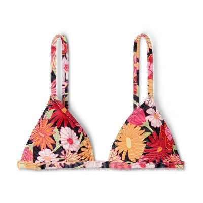  Women's Ribbed Fixed Triangle Bikini Top - Wild Fable™