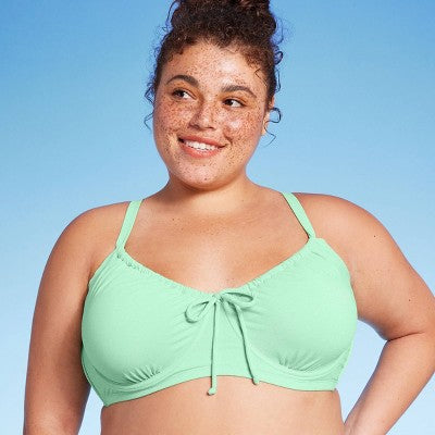  Women's Shirred Underwire Lurex Bikini Top - Wild Fable™