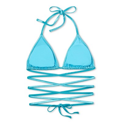  Women's Foil Triangle Bikini Top - Wild Fable™ Teal Green