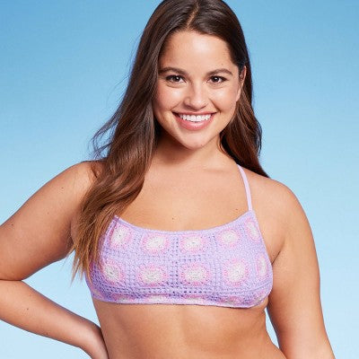  Women's Crochet Bralette Bikini Top - Wild Fable™