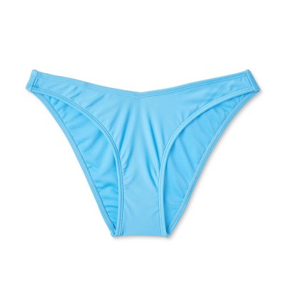  Women's V-Front High Leg Cheeky Bikini Bottom - Wild Fable™ Bright Blue