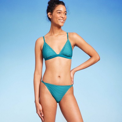  Women's Crochet Overlay Extra Cheeky Bikini Bottom - Wild Fable™ Green