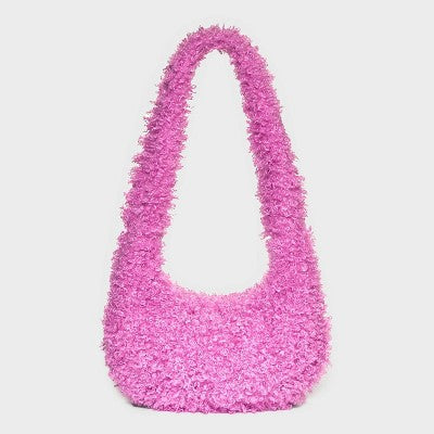 Slouchy Faux Fur Hobo Shoulder Handbag - Wild Fable™
