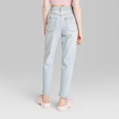  Women's Super-High Rise Tapered Jeans - Wild Fable™ Light Wash