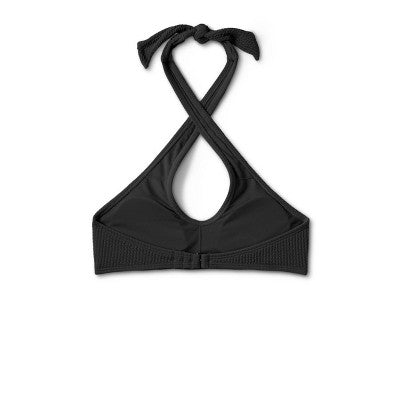  Women's Cross Front Pucker Textured Halter Bikini Top - Wild Fable™