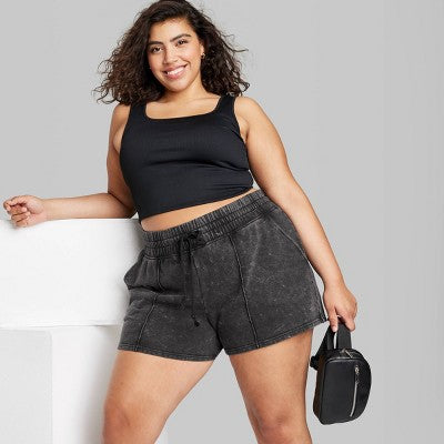  Women's High-Rise Fleece Shorts - Wild Fable™