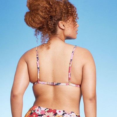  Women's Ribbed Fixed Triangle Bikini Top - Wild Fable™