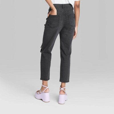  Women's Super-High Rise Curvy Tapered Jeans - Wild Fable™ Black Wash