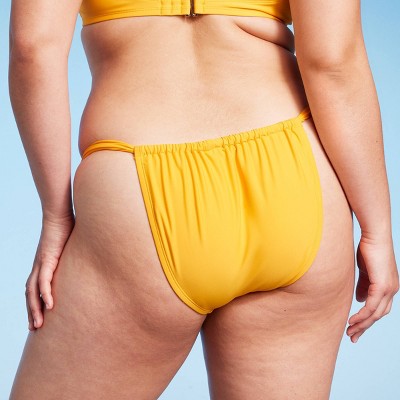  Women's Scarf Side Adjustable Coverage Bikini Bottom - Wild Fable™ Yellow