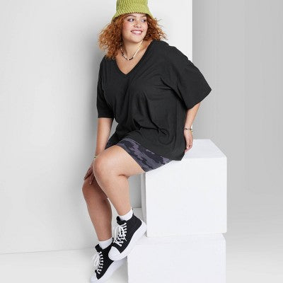  Women's Short Sleeve Relaxed Fit V-Neck T-Shirt - Wild Fable™