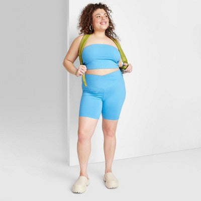  Women's High-Rise Polyester Bike Shorts - Wild Fable™