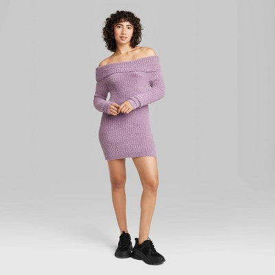  Women's Long Sleeve Mini Sweater Dress - Wild Fable™
