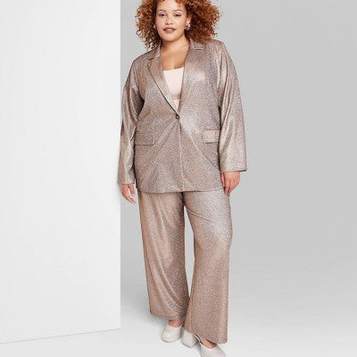  Women's Oversized Glitter Blazer - Wild Fable™ Copper