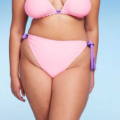  Women's Reversible Side-Tie High Leg Cheeky Bikini Bottom - Wild Fable™
