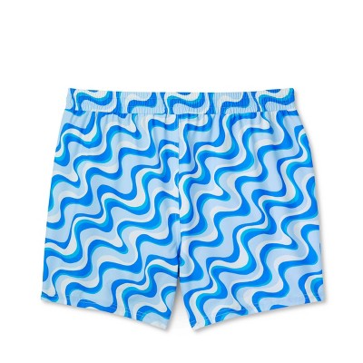  Women's 5" Board Swim Shorts - Wild Fable™ Multi Blue Swirl Print