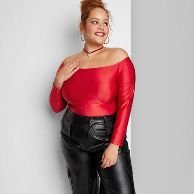  Women's Long Sleeve Off The Shoulder T-Shirt - Wild Fable™