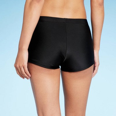  Women's Low-Rise Boyshorts Bikini Bottom - Wild Fable™ Black