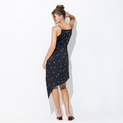  Women's Asymmetrical Hem Mini Dress - Wild Fable™ Black Bow