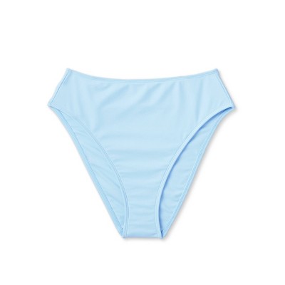  Women's High Leg Cheeky High Waist Bikini Bottom - Wild Fable™ Light Blue