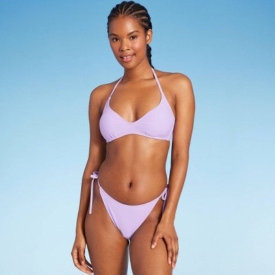  Women's Side-Tie Cheeky High Leg Bikini Bottom - Wild Fable™