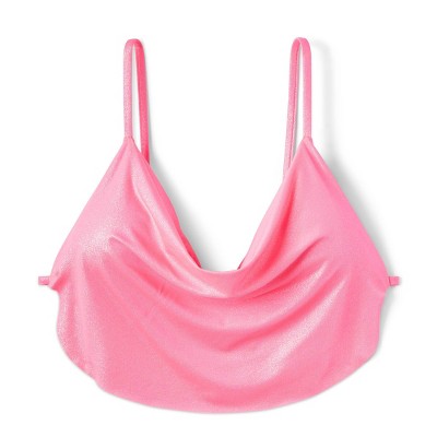  Women's Cowl Neck Longline Bralette Bikini Top - Wild Fable™ Pink Shine