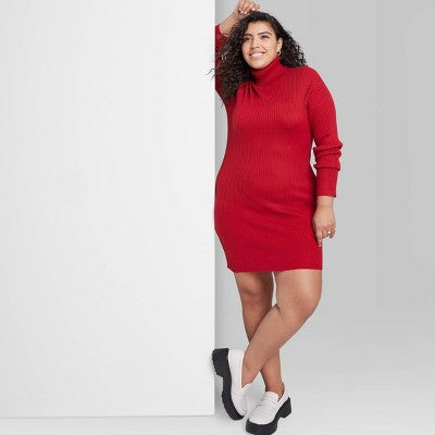  Women's Long Sleeve Bodycon Mini Sweater Dress - Wild Fable™