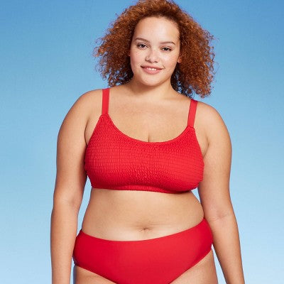  Women's Smocked Bralette Bikini Top - Wild Fable™