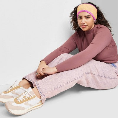  Women's Long Sleeve Mock Neck T-Shirt - Wild Fable™