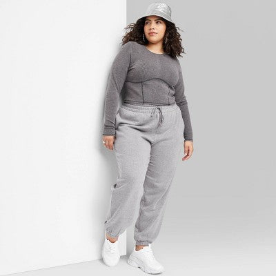  Women's High-Rise Tapered Joggers - Wild Fable™ Black
