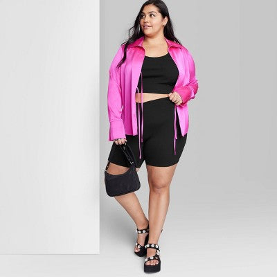  Women's High-Rise Polyester Bike Shorts - Wild Fable™