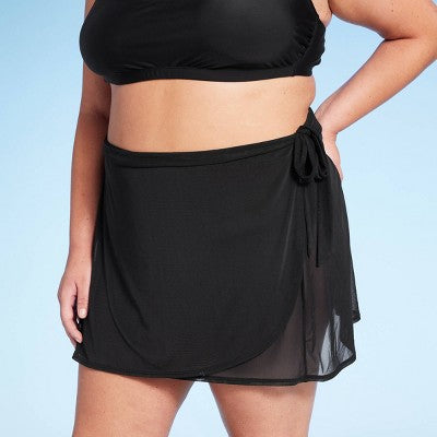  Women's Mesh Wrap Cover Up Mini Skirt - Wild Fable™
