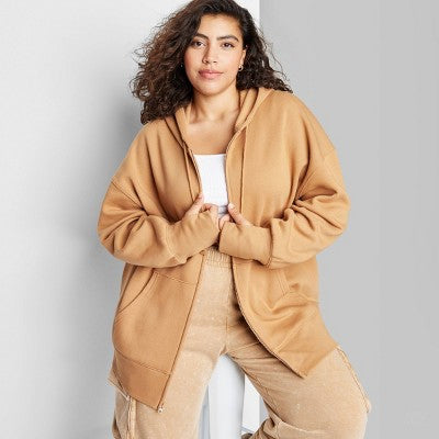  Women's Oversized Zip-Up Hoodie - Wild Fable™