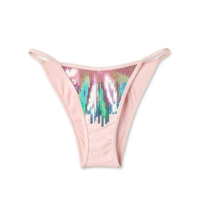  Women's Ombre Sequin Ultra High Leg Extra Cheeky Bikini Bottom - Wild Fable™ Multi