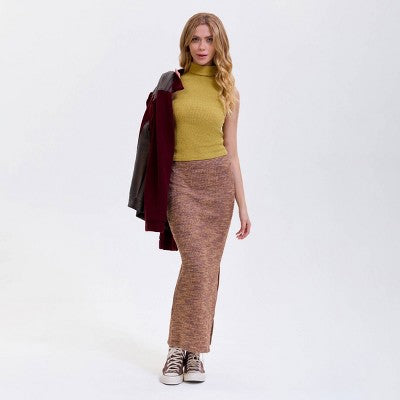  Women's Side Slit Maxi Pencil Skirt - Wild Fable™ Brown