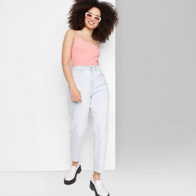  Women's Super-High Rise Curvy Tapered Jeans - Wild Fable™ Ultra Light Wash