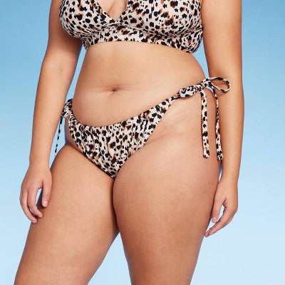  Women's Side-Tie Adjustable Coverage High Leg Bikini Bottom - Wild Fable™