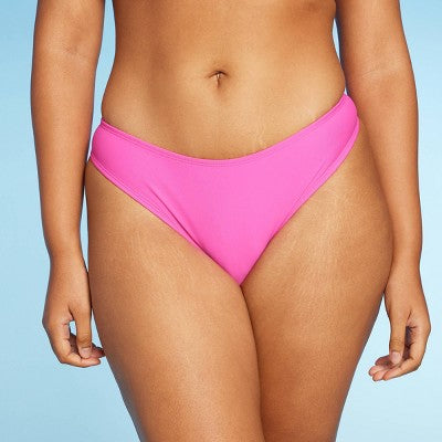  Women's Low-Rise High Leg Cheeky Bikini Bottom - Wild Fable™