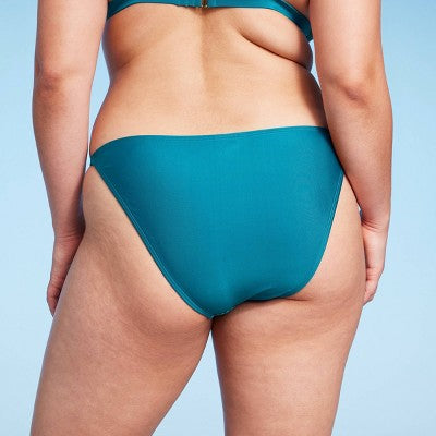  Women's Crochet Overlay Extra Cheeky Bikini Bottom - Wild Fable™ Green