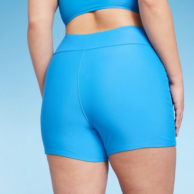  Women's Bike Shorts Bikini Bottom - Wild Fable™ Blue