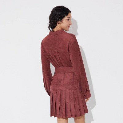  Women's Long Sleeve Suede Mini Shirtdress - Wild Fable™