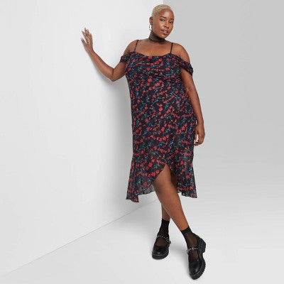  Women's Asymmetrical Midi Dress - Wild Fable™