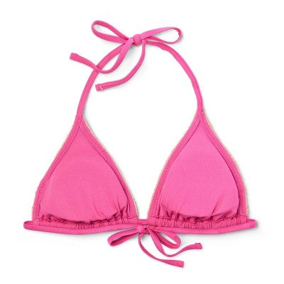  Women's Space Dye Crochete Triangle Bikini Top - Wild Fable™ Orange/Magenta