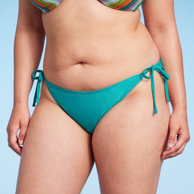  Women's Side-Tie Cheeky Bikini Bottom - Wild Fable™ Green