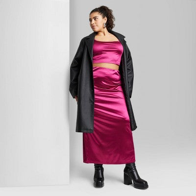  Women's High-Rise Shine Knit Maxi Skirt - Wild Fable™