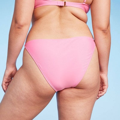  Women's Side Tab Extra Cheeky Bikini Bottom - Wild Fable™ Pink