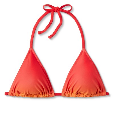  Women's Triangle Bikini Top - Wild Fable™ Orange Ombre Print