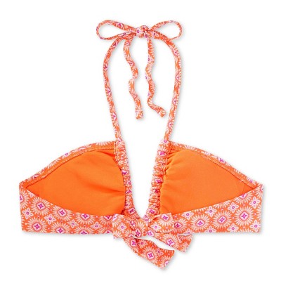  Women's U Bralette Multiway Bikini Top - Wild Fable™ Orange Tile Print