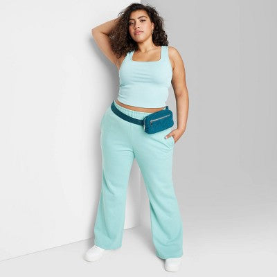  Women's High-Rise Wide Leg French Terry Sweatpants - Wild Fable™
