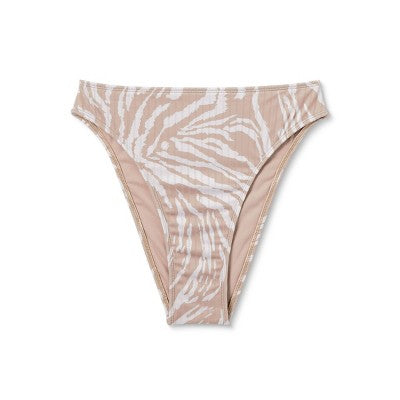  Women's Ribbed High Leg Cheeky High Waist Bikini Bottom - Wild Fable™